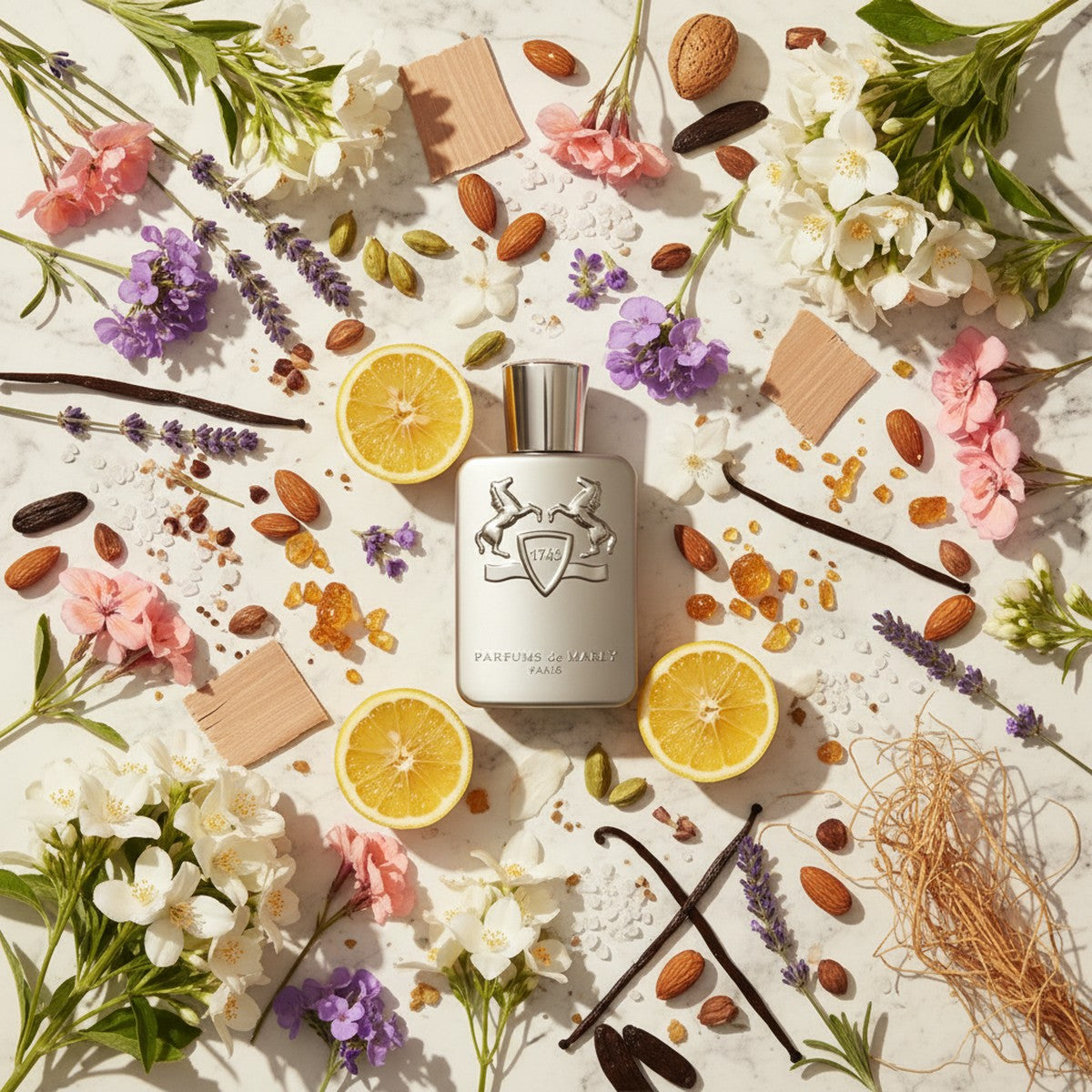 Parfums De Marly Pegasus - Ingredient Flatlay
