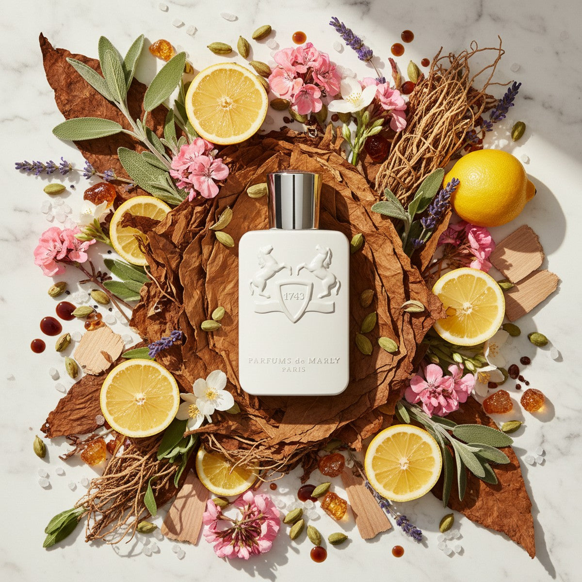 Parfums De Marly Galloway - Ingredient Flatlay