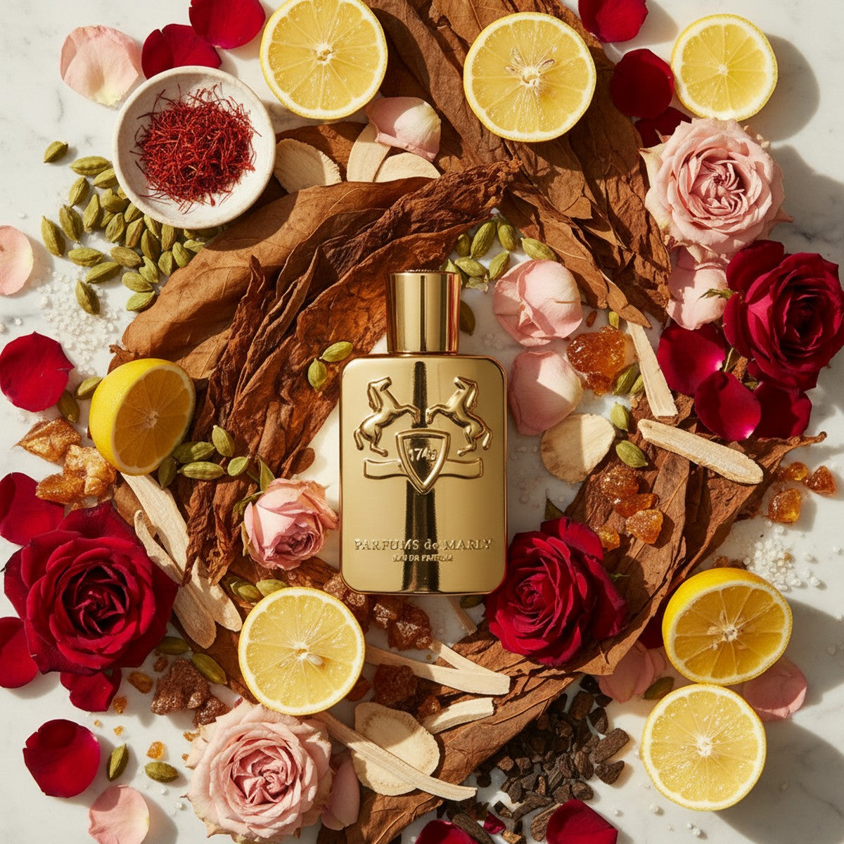 Parfums De Marly Godolphin - Ingredient Flatlay